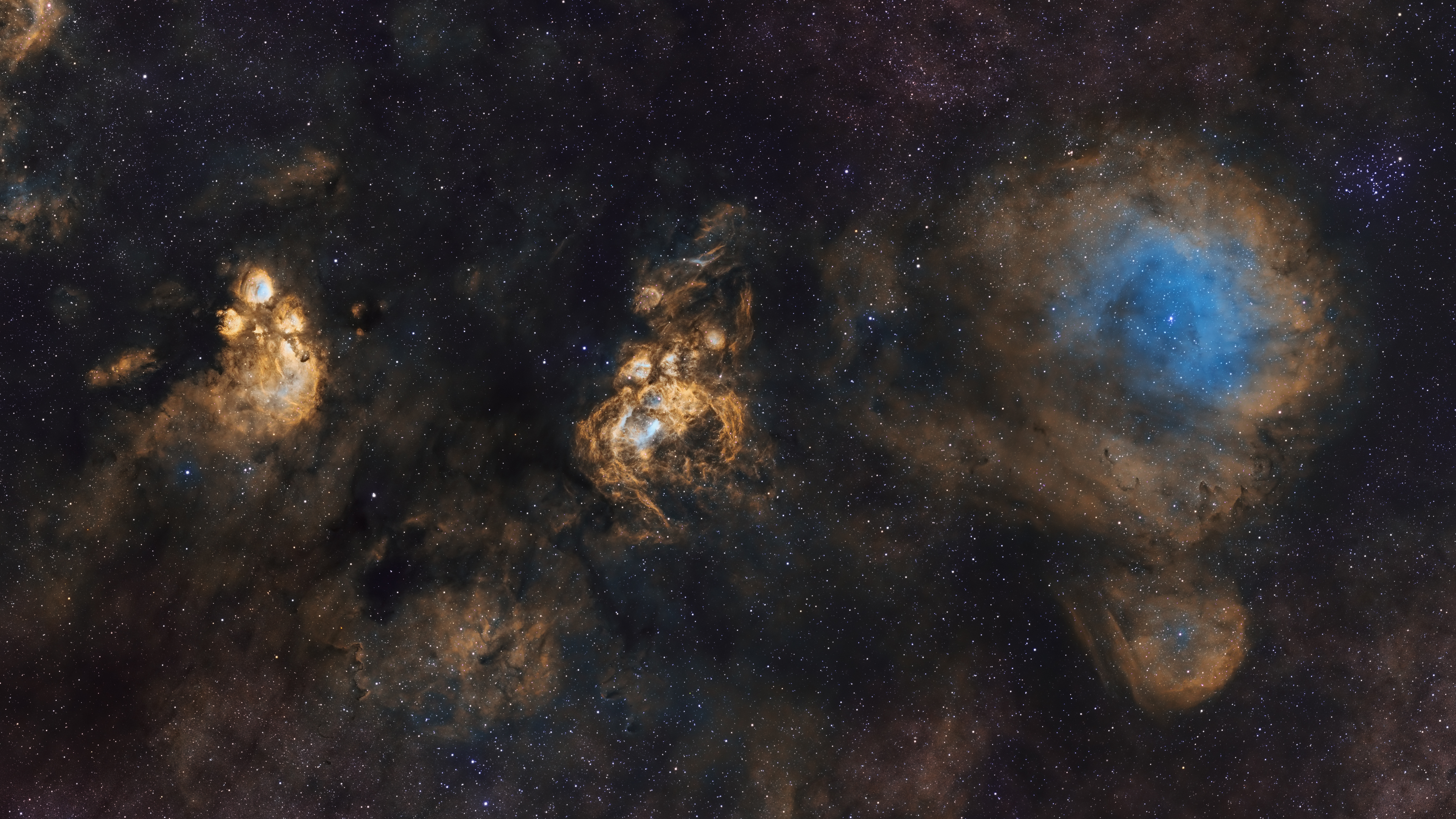 Mosaic Image of Cat Paw Nebula, Lobster Nebula & M6
